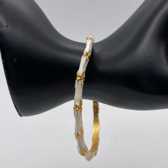 Kenneth Jay Lane bamboo enamel bangle - Picture 2 of 4